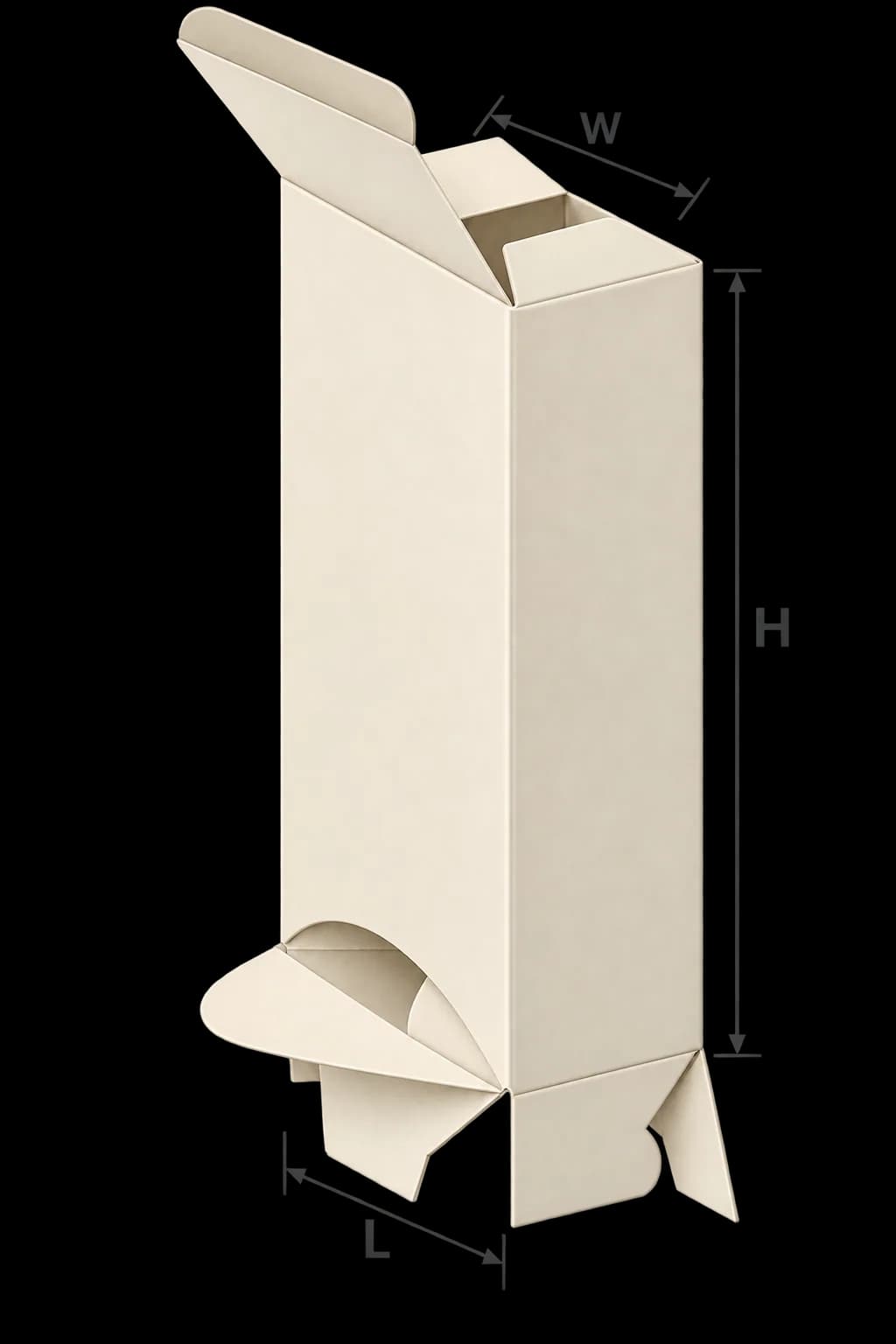 Custom Dispenser Boxes - Dimensioned 3/4 View