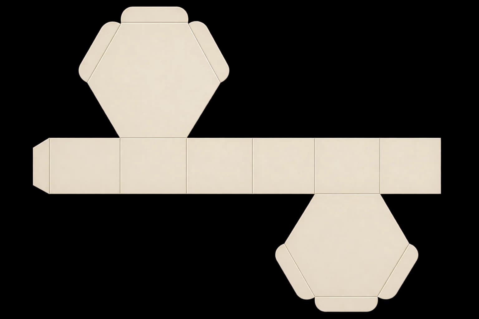 Custom Hexagon Boxes - Template View